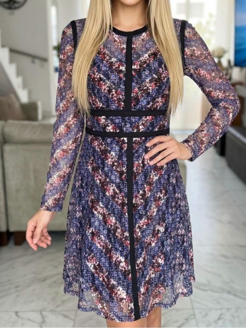 Floral lace skater Fit and Flair Dress